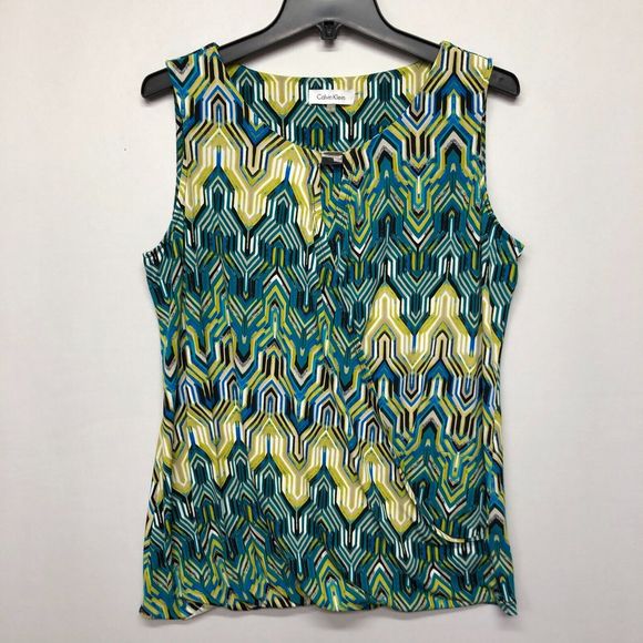 CK Calvin Klein Women Sleeveless Blouse Top Shirt Size Large B227 -19 - Picture 13 of 13
